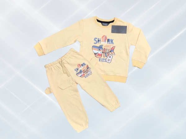 Super Fancy Kids Set Shark Design - Off White